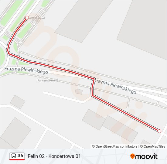 36 bus Line Map