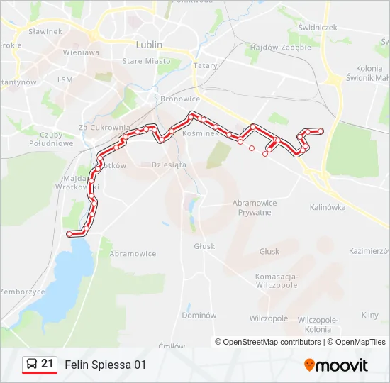 21 Bus Line Map