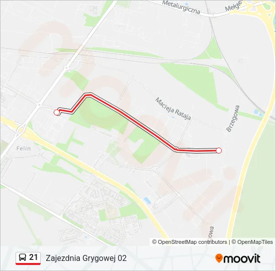 21 Bus Line Map
