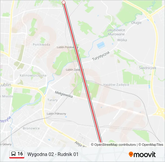 16 Bus Line Map
