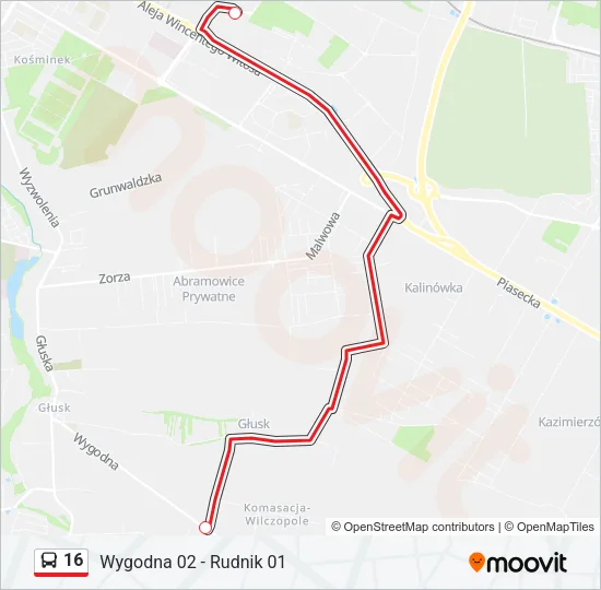 16 Bus Line Map