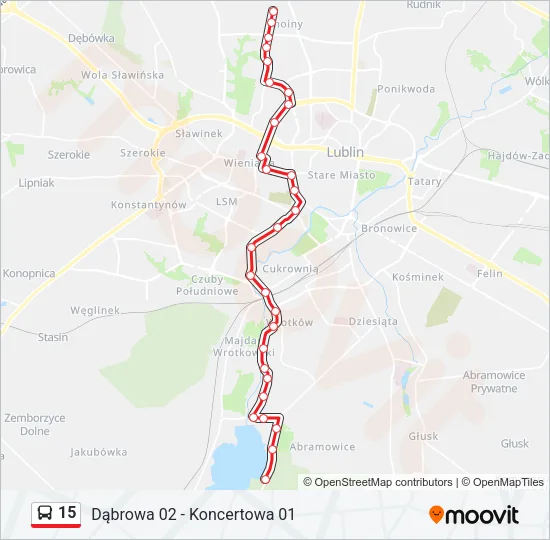 15 Bus Line Map