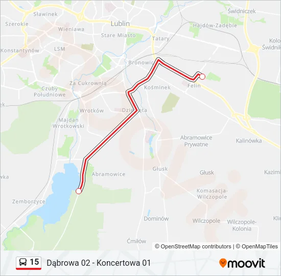15 Bus Line Map
