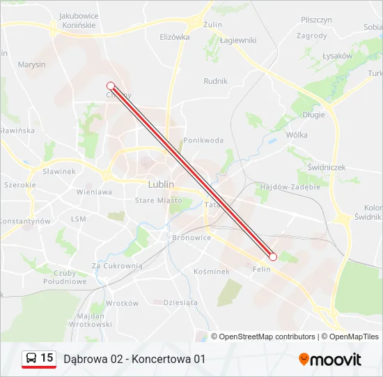 15 Bus Line Map