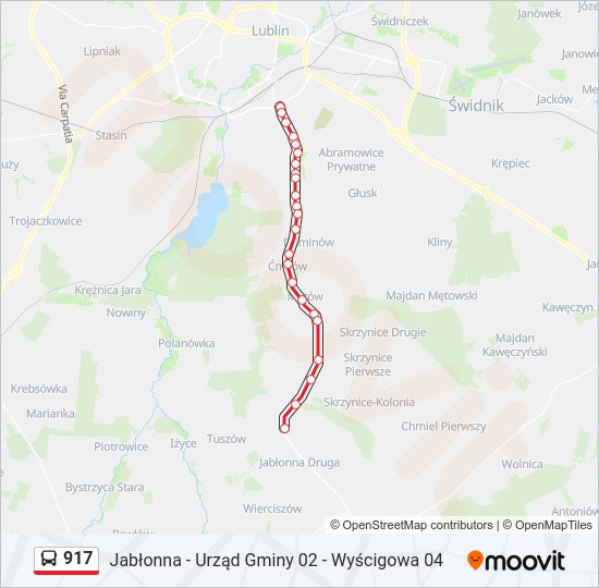 917 bus Line Map