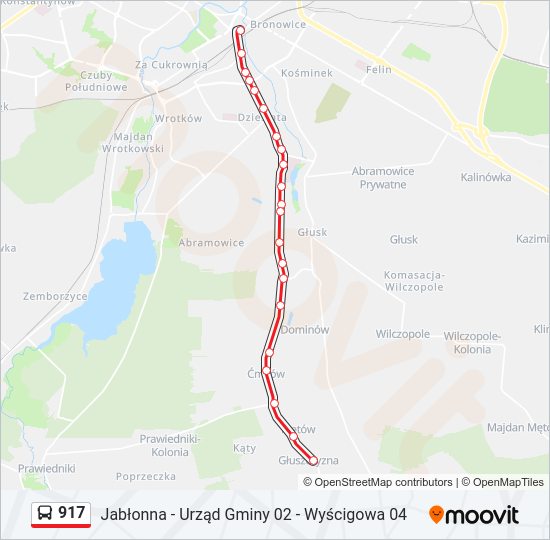 917 bus Line Map