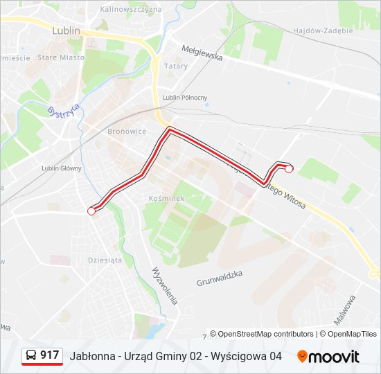 917 bus Line Map