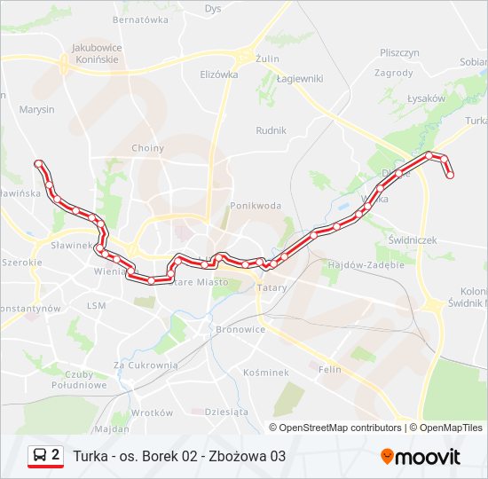 2 bus Line Map