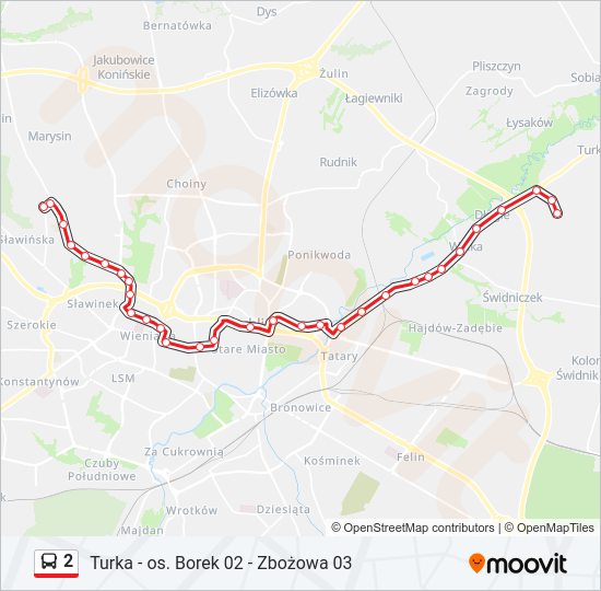 2 bus Line Map