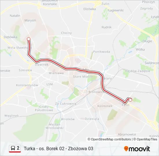 2 Bus Line Map