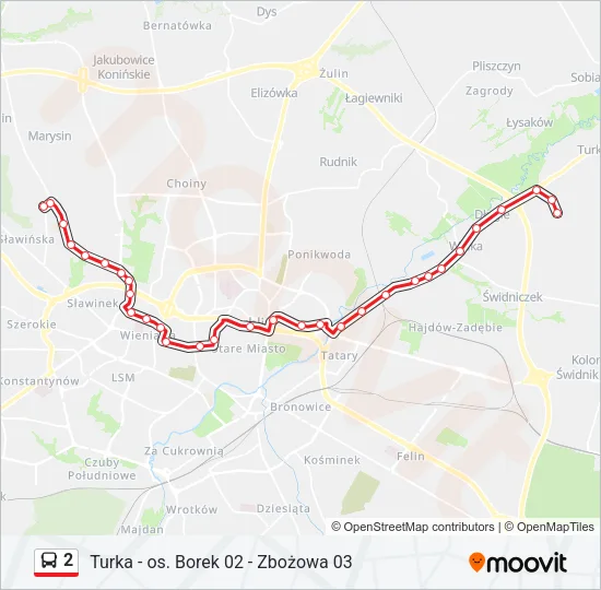 2 Bus Line Map