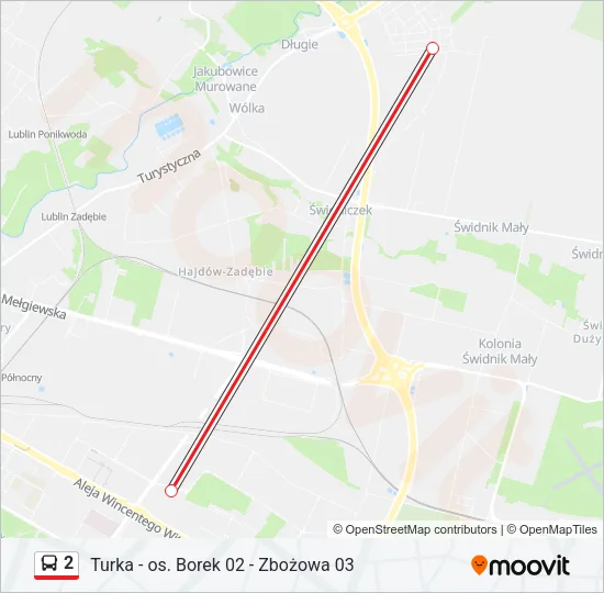 2 Bus Line Map