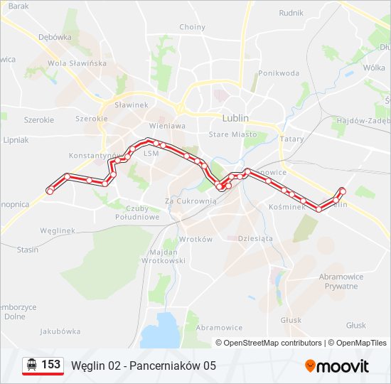 153 cable car Line Map