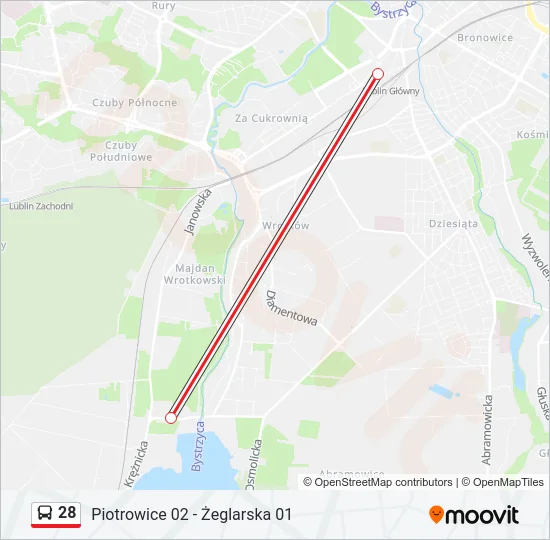 Автобус 28: карта маршрута