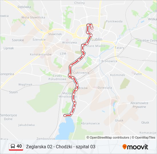 Автобус 40: карта маршрута