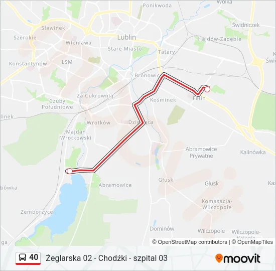 40 Bus Line Map