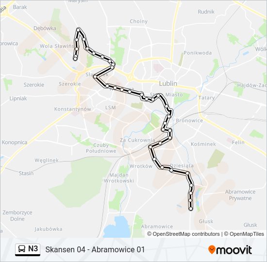 N3 bus Line Map