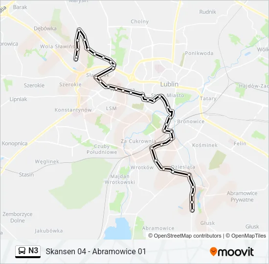Автобус N3: карта маршрута