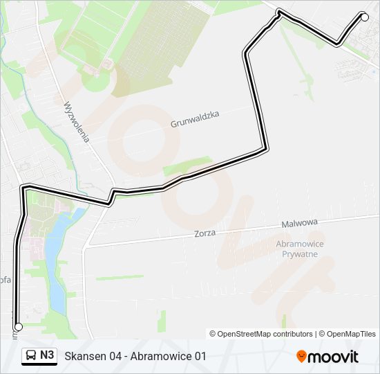 N3 bus Line Map