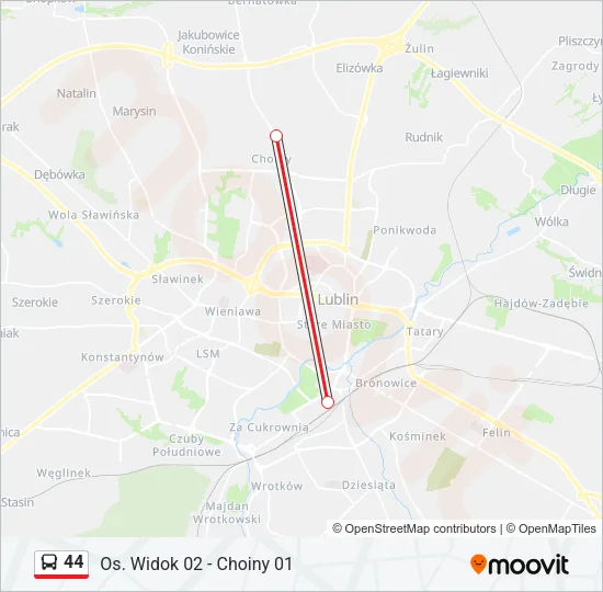 44 Bus Line Map