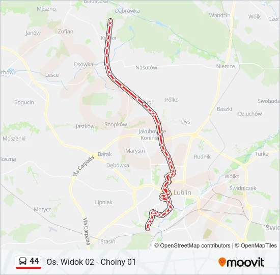 44 Bus Line Map