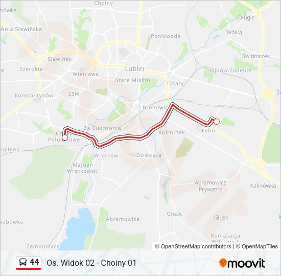 44 Bus Line Map
