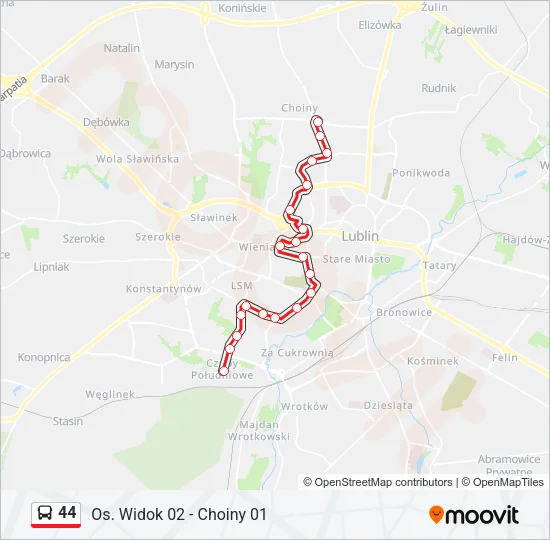 44 Bus Line Map