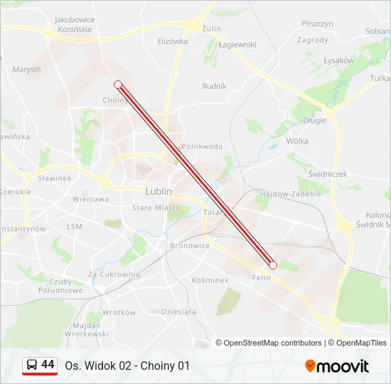 44 Bus Line Map