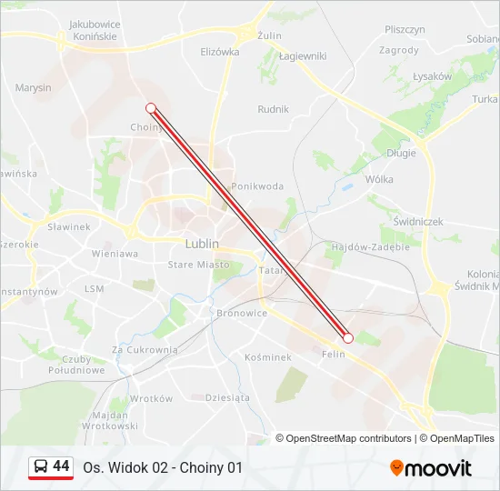 44 Bus Line Map