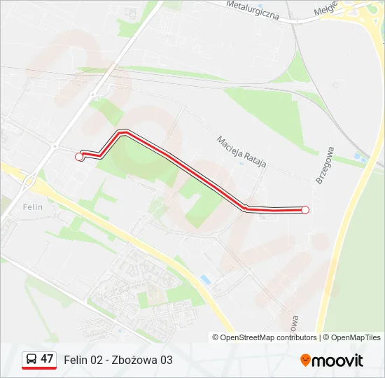 47 Bus Line Map