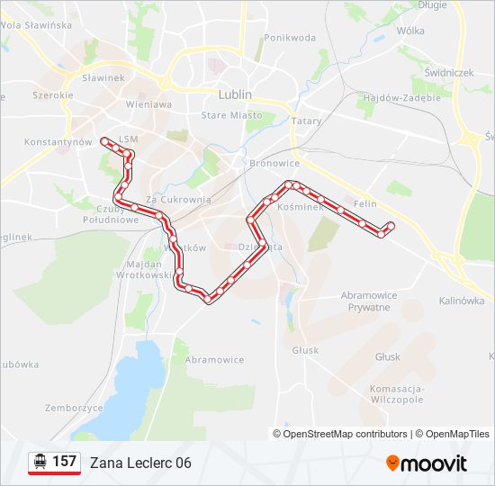 157 cable car Line Map