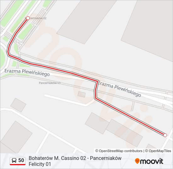 50 bus Line Map