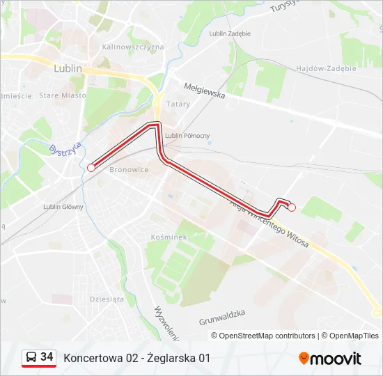Автобус 34: карта маршрута