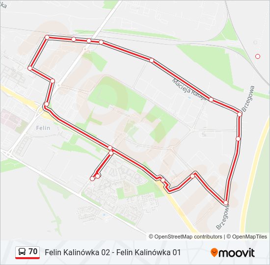 70 bus Line Map