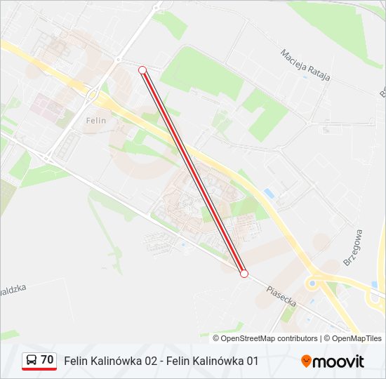 70 bus Line Map