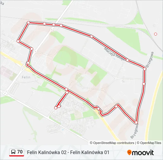 70 Bus Line Map
