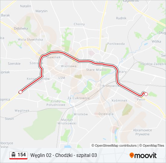 154 cable car Line Map