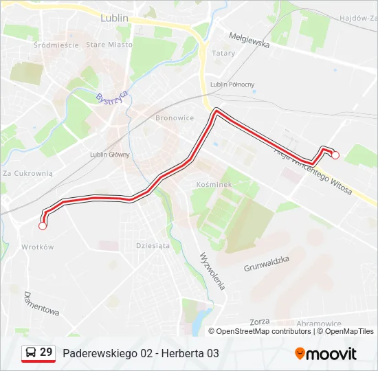 29 Bus Line Map
