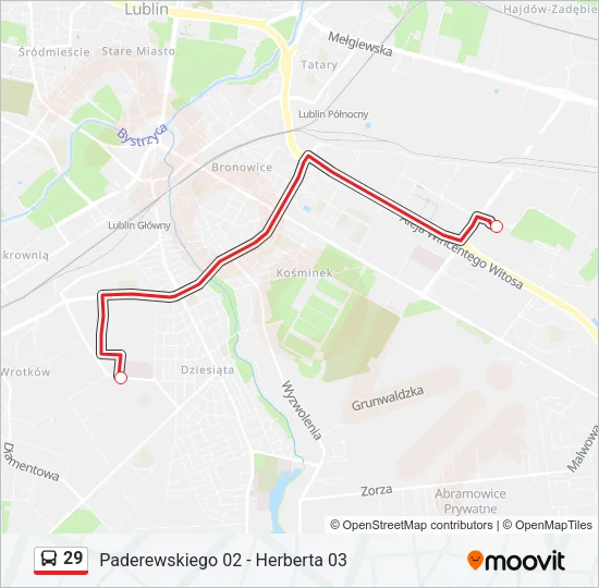 29 Bus Line Map