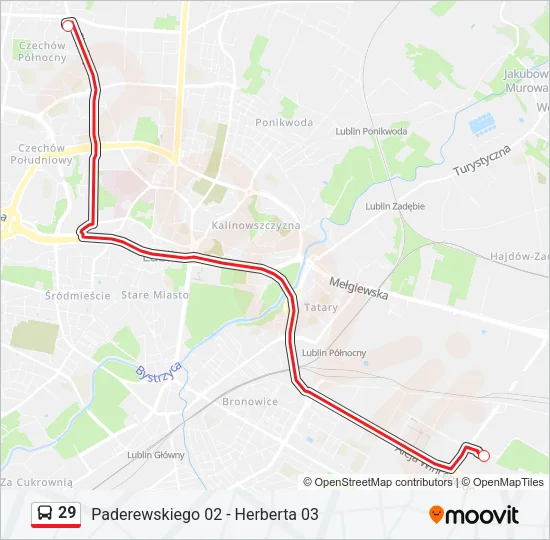 29 Bus Line Map