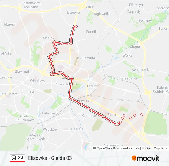 23 Bus Line Map