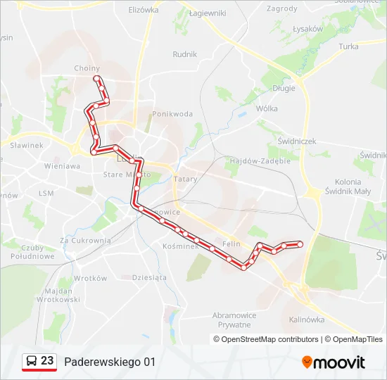 23 Bus Line Map