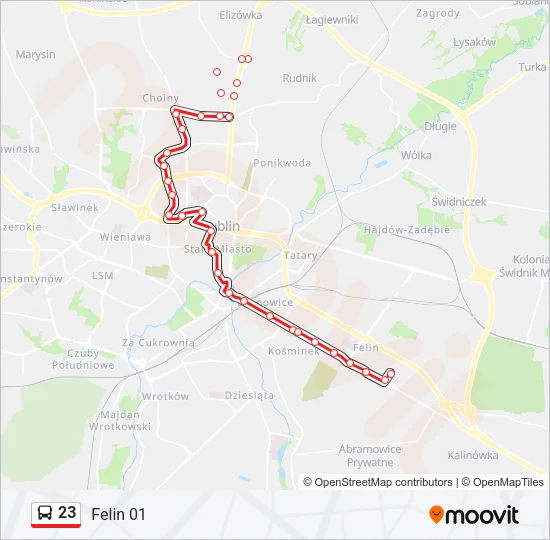 23 Bus Line Map