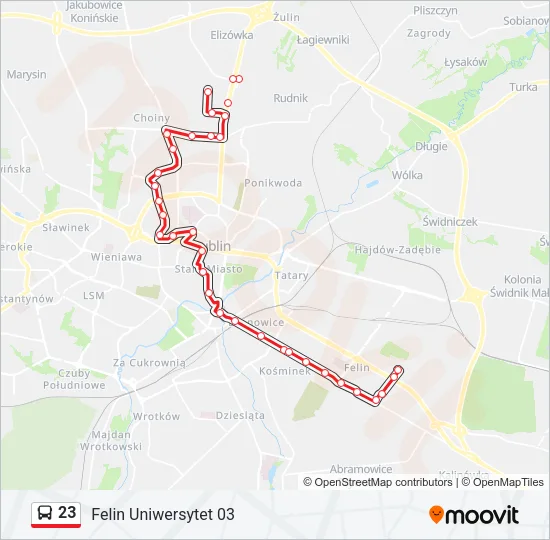 23 Bus Line Map