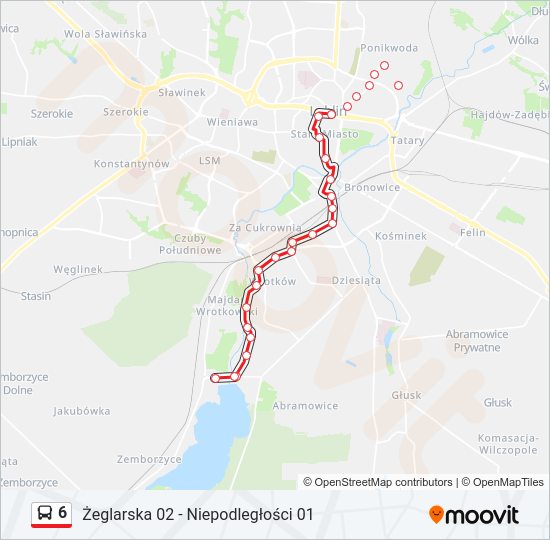 6 bus Line Map