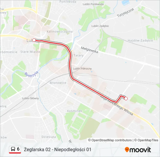 Автобус 6: карта маршрута