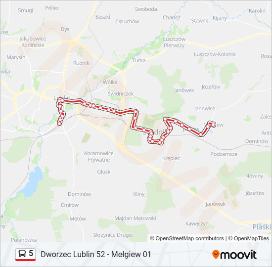 5 bus Line Map