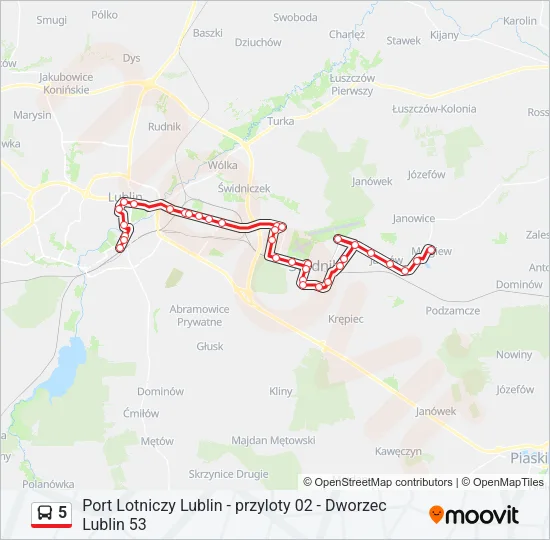 Автобус 5: карта маршрута