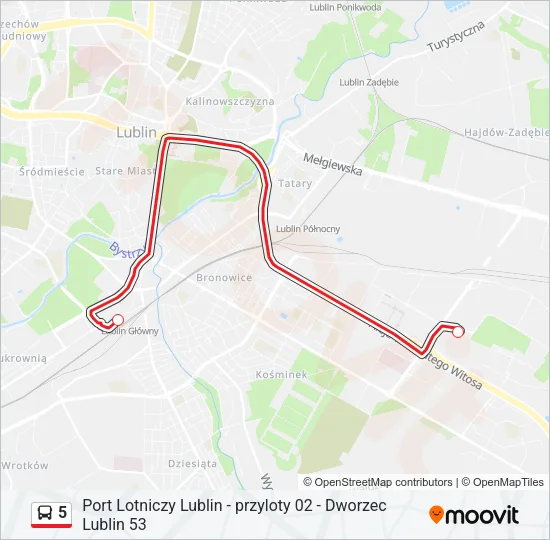 Автобус 5: карта маршрута