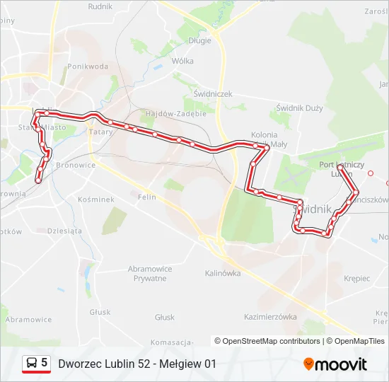 5 Bus Line Map